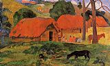 Paul Gauguin Three Huts Tahiti painting